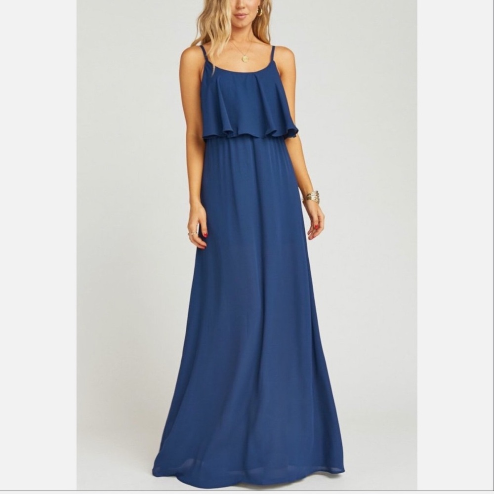 NWT Show Me Your Mumu Caitlin Ruffle Maxi Dress Size XXS